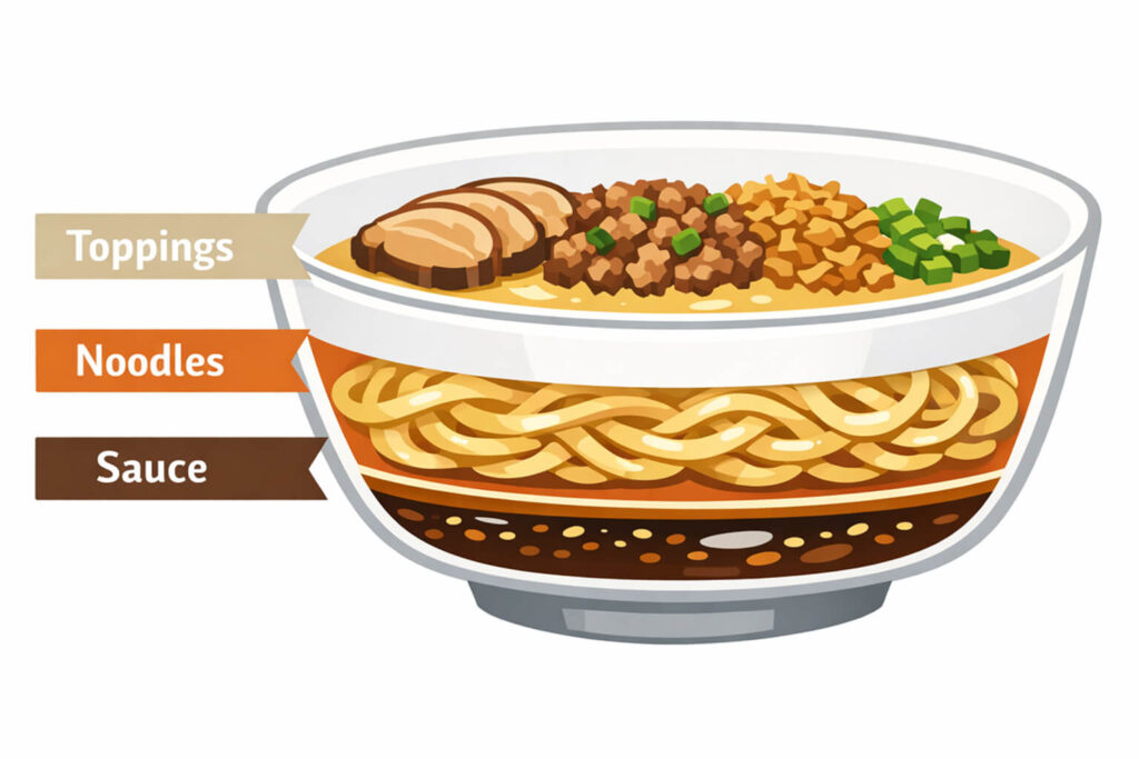 Layer structure of Abura Soba