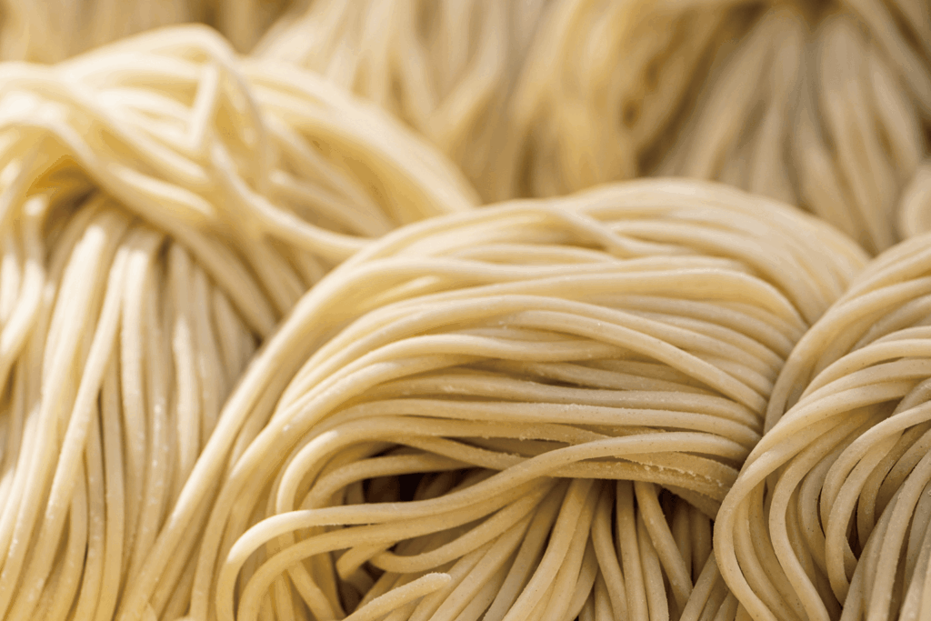 Freshly made noodles