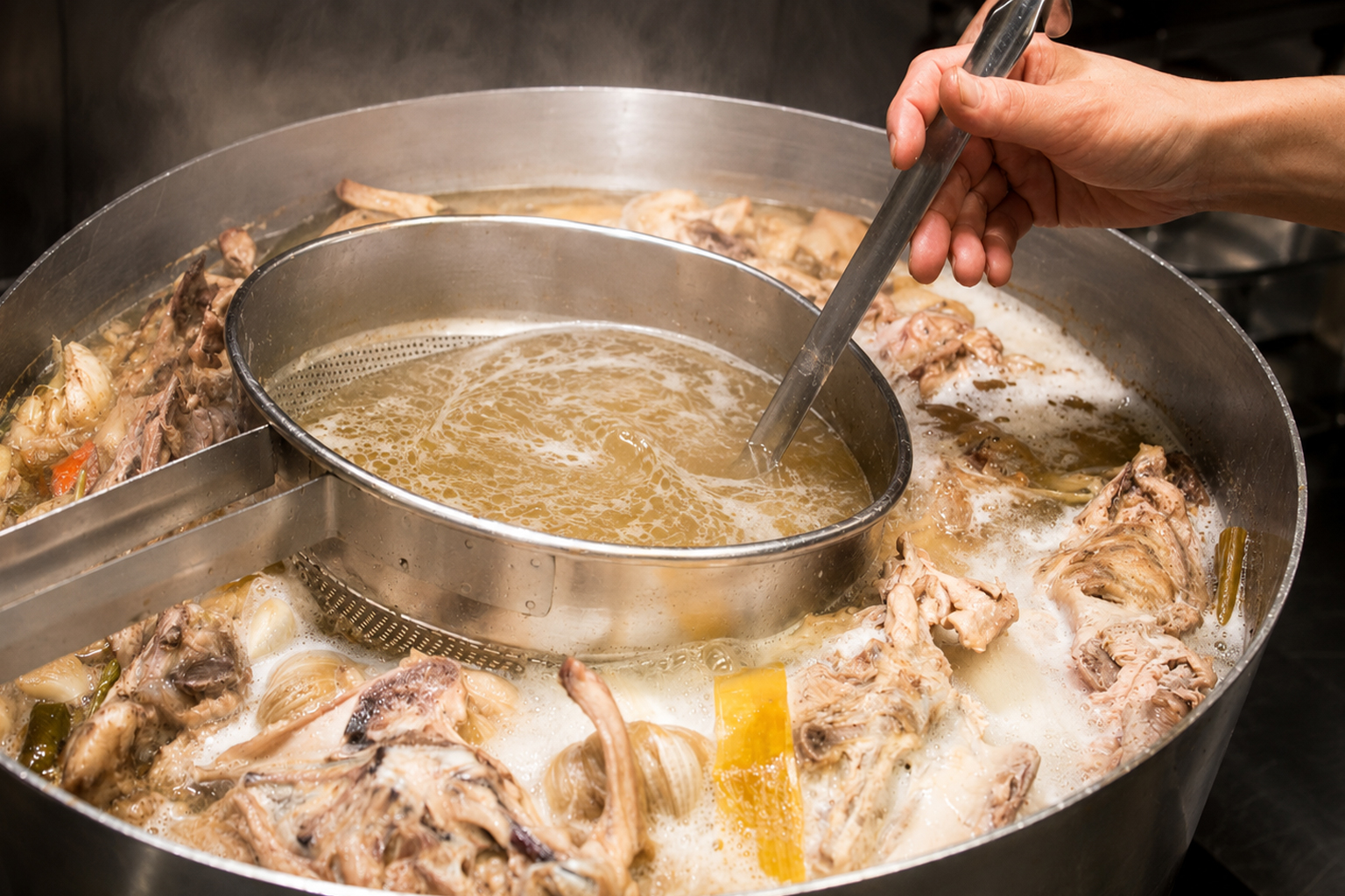 Ramen soup being prepared for Ichi-ban Boshi’s Japanese curry