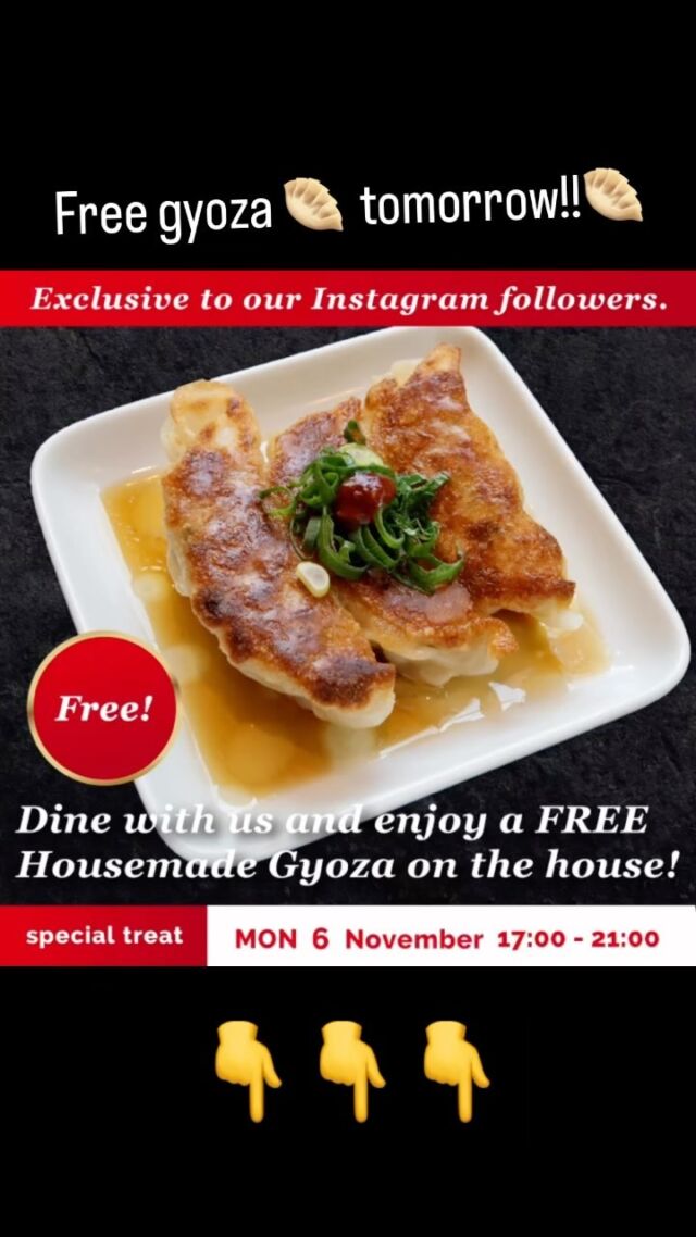 🔥🥟 Unleash the Flavor! 🥟🔥
Experience Japan's unique, evolved Gyoza game! Our proud homemade pan-fried dumplings have been handcrafted with love and quality ingredients since our inception.
=======================
Order a main dish at our Sydney City branch and receive 3 Gyoza pieces ON US! 

 (One-time offer per person)
📅 Only on Mon 6 November, from 17:00 to 21:00  at our Sydney City location 📅
Just show us you've liked this post and followed @ichibanboshiaus during checkout and we'll sort you out. Ready to dive into flavor town? 🎉🍽️✨
.
.

・
#ichibanboshi
#ichibanboshisydney
#followme
#rd
#ramen
#instafood
#instagramfood
#instagramhub
#sydney
#sydneyfood
#sydneyfoodie
#sydneyeats
#foodporn
#dandanmoodles
#sanratan
#一番星
#日本食
#写真
#オーストラリア
#シドニー
#シドニーラーメン
#ラーメン
#麺スタグラム
#麺活
#ラーメンインスタグラマー
#日本食レストラン
#餃子
