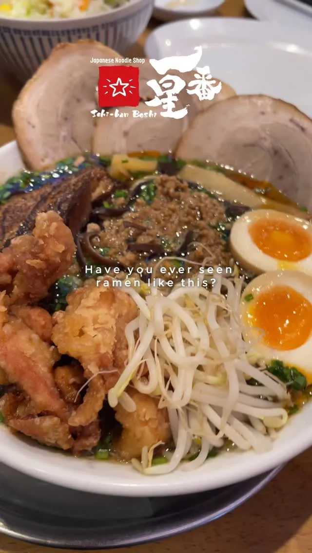 🍜 Have you ever seen ramen like this? 🤩 All the toppings, all the flavour!✨
At Ichi-ban Boshi, we offer a wide variety of delicious toppings to customize your perfect bowl. From classic chashu to extra egg, what’s your go-to topping? 🤔
.
.
Take away:
* Ritual 
 please call us before you come to pick up your food:)
.
Delivery: 
* Uber
 * Doordash 
* Hungry Panda
.
@ichibanboshiaus 
.
.
OPENING HOURS
●Sydney City
11am-9pm 7days
●Sydney Express
11am-4pm 7days
●Bondi Junction
11am-9pm except Tuesday
.
.
#ichibanboshiaus
#ramen 
#japaneserestaurant
#sydneyfoodieshare 
#sydneyjapanesefood 
#japanesefood